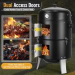 SUNLIFER 4-in-1 Charcoal Smoker Grill Combo