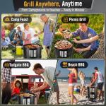 SUNLIFER 4-in-1 Charcoal Smoker Grill Combo