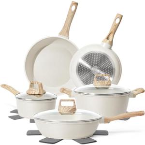 SODAY 12-Piece Nonstick Cookware Set in White