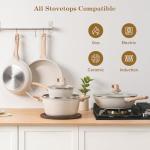 SODAY 12-Piece Nonstick Cookware Set in White