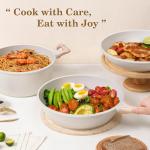 SODAY 12-Piece Nonstick Cookware Set in White