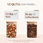 ComSaf 1.2 QT Glass Storage Containers Set of 6
