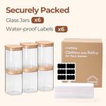 ComSaf 1.2 QT Glass Storage Containers Set of 6
