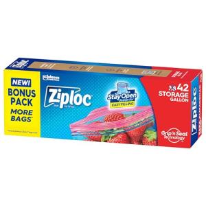 Ziploc Gallon Food Storage Bags, 42 Count