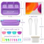 QQKO 4-Compartment Bento Lunch Box for Kids