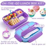 QQKO 4-Compartment Bento Lunch Box for Kids