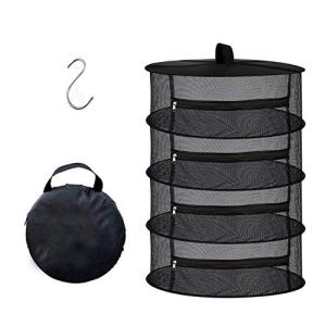 Collapsible 4-Layer Herb Drying Rack with Hooks