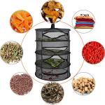 Collapsible 4-Layer Herb Drying Rack with Hooks