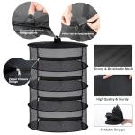 Collapsible 4-Layer Herb Drying Rack with Hooks