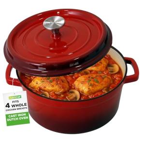 NutriChef 5-Quart Enameled Cast Iron Dutch Oven
