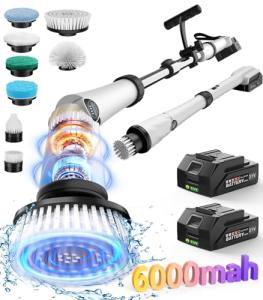 Zordin Cordless Electric Spin Scrubber with 8 Brushes