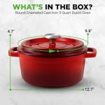 NutriChef 5-Quart Enameled Cast Iron Dutch Oven