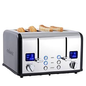 CUSIMAX Stainless Steel 4-Slice Toaster with LED Display