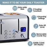 CUSIMAX Stainless Steel 4-Slice Toaster with LED Display