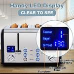 CUSIMAX Stainless Steel 4-Slice Toaster with LED Display