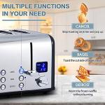 CUSIMAX Stainless Steel 4-Slice Toaster with LED Display