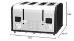 CUSIMAX Stainless Steel 4-Slice Toaster with LED Display