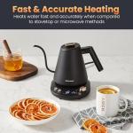 Elite Gourmet 1L Digital Stainless Steel Water Kettle