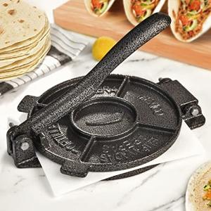 Cast Iron Tortilla Press with 100 Pcs Paper