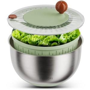 Large Stainless Steel Salad Spinner and Vegetable Washer