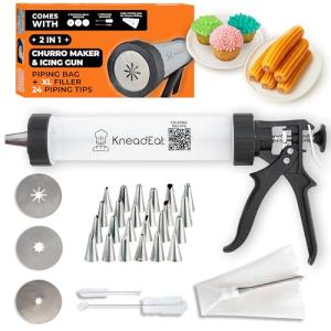 Churro Maker and Icing Gun with 24 Tips