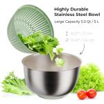 Large Stainless Steel Salad Spinner and Vegetable Washer