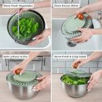 Large Stainless Steel Salad Spinner and Vegetable Washer