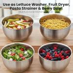 Large Stainless Steel Salad Spinner and Vegetable Washer