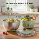 Large Stainless Steel Salad Spinner and Vegetable Washer