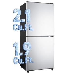 Anypro 4.0 Cu.Ft Bottom Freezer Refrigerator, Silver