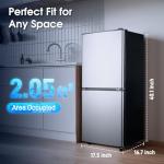 Anypro 4.0 Cu.Ft Bottom Freezer Refrigerator, Silver