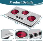 Cusimax Infrared Triple Burner Electric Hot Plate
