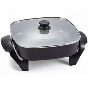 Elite Gourmet Deep Dish Electric Skillet, Non-stick