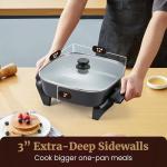 Elite Gourmet Deep Dish Electric Skillet, Non-stick