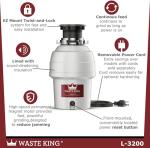 Waste King L-3200 Kitchen Sink Garbage Disposal