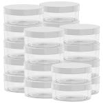 20 Pack 2 Ounce Clear Plastic Jars with Lids