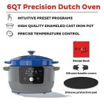 6-Quart Instant Electric Round Dutch Oven, Blue