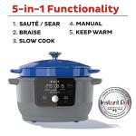 6-Quart Instant Electric Round Dutch Oven, Blue