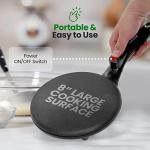 Nutrichef Electric Crepe Maker with Nonstick Surface