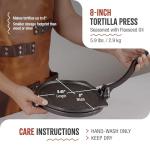 8-Inch Cast Iron Tortilla Press for Homemade Tortillas