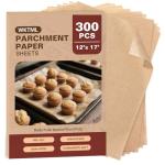 300 Pcs Unbleached Parchment Paper Baking Sheets