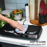 OVENTE Double Burner Electric Cooktop with Temperature Control