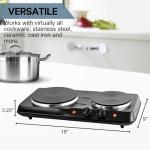 OVENTE Double Burner Electric Cooktop with Temperature Control