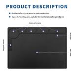Black Silicone Heat Resistant Repair Mat for Electronics