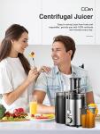 Qcen 800W Centrifugal Juicer with Wide Feed Chute