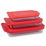 Pyrex Basics 3-Pack Glass Baking Dishes with Lids