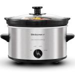 Elite Gourmet 2-Quart Oval Slow Cooker, Stainless Steel