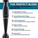Elite Gourmet 300W Immersion Hand Blender with Detachable Blades
