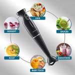 Elite Gourmet 300W Immersion Hand Blender with Detachable Blades