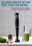 Elite Gourmet 300W Immersion Hand Blender with Detachable Blades